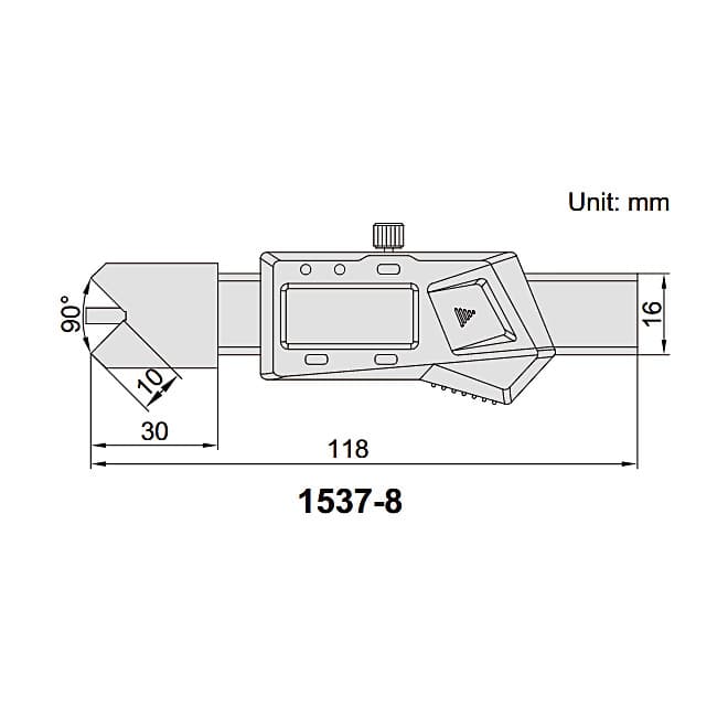 Insize 0-8 mm / 0-0.315 inch Digital Chamfer Gage, 1537-8