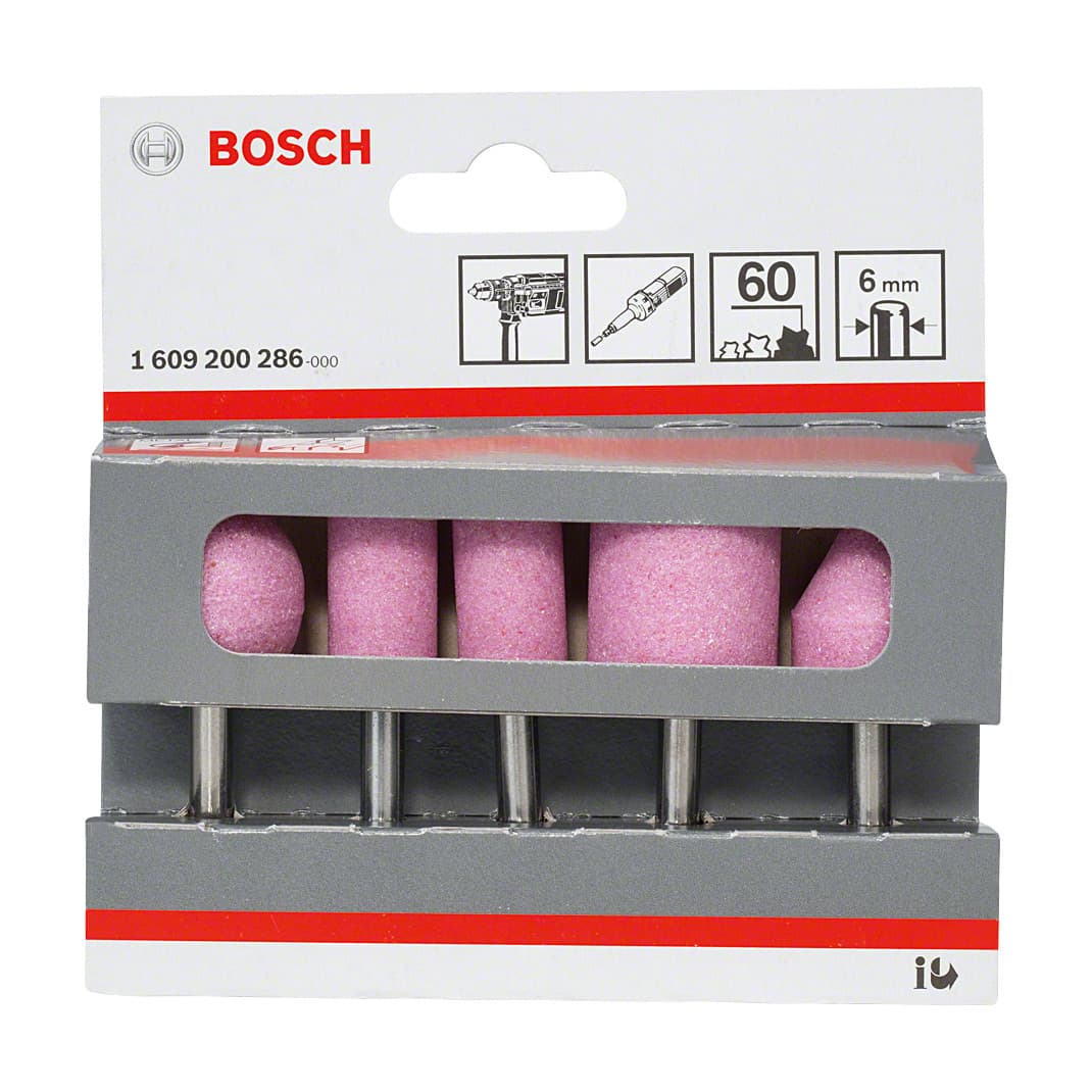 Bosch 25 mm Dia. Medium Hard Conical Grinding Stone (Pack of 5 Pcs), 1 609 200 286