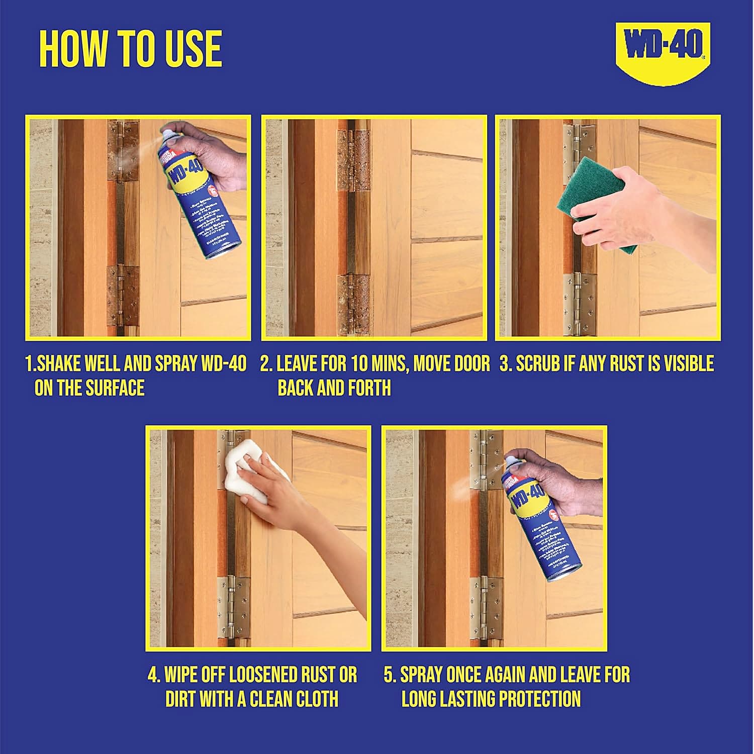 WD-40 500 ml Multipurpose Rust Removal Spray with Smart Straw (Pack of 6 Pcs)