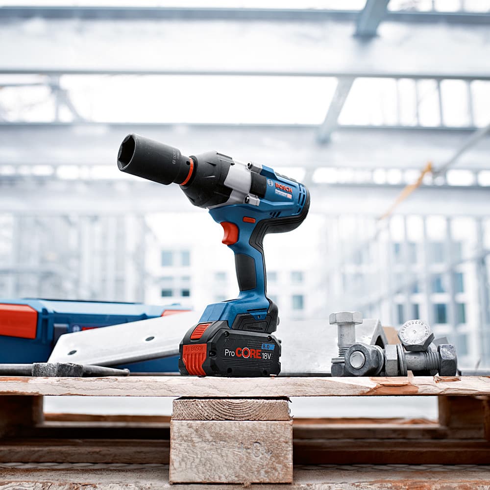 Bosch 3/4 Inch Sq. / 18V Professional Cordless Impact Wrench (Biturbo Brushless), GDS 18V-1050 H