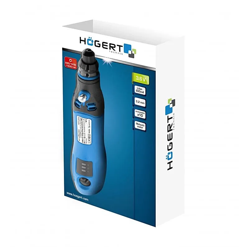 Hogert 3.6 V, 600 mAh Cordless Mini Grinder, HT2E106