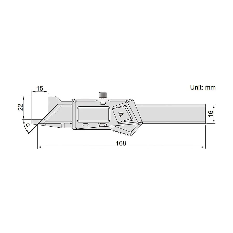 Insize 0 - 10 mm / 0 - 0.39 inch Digital Chamfer Gage, 1180-62
