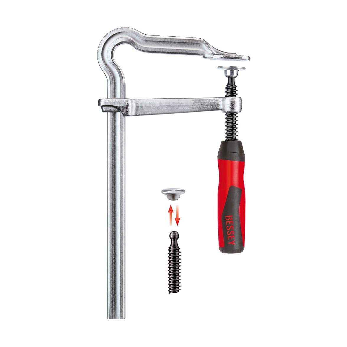 Bessey 300 mm OMEGA Screw Clamp with 2-component Plastic Handle, GM30Z-2K