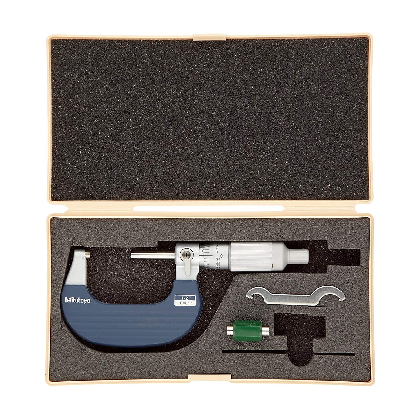 Mitutoyo 1 - 2 inch Outside Micrometer with Rachet Thimble, 102-718