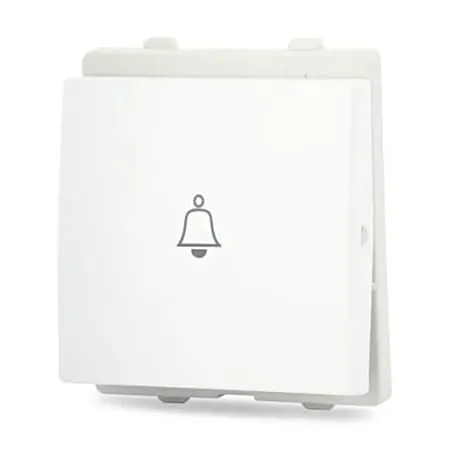 Schneider Electric Opale 6 Amp 2 Module Bell Push Switch - White (Pack of 10 Pcs), X1025WH