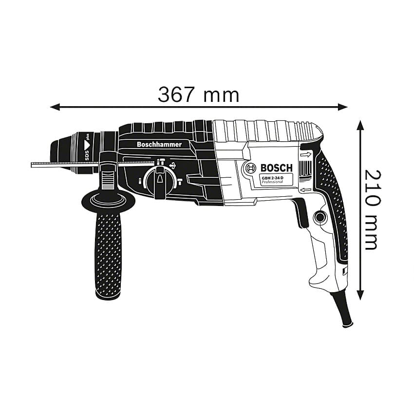 Bosch 790W Professional Rotary Hammer with SDS Plus, GBH 2-24DRE