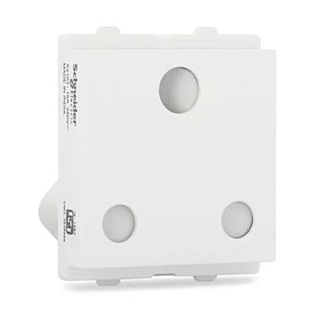 Schneider Electric Opale 16 Amp 3 Pin Socket Outlet With Shutter - White (Pack of 10 Pcs), X2103WH