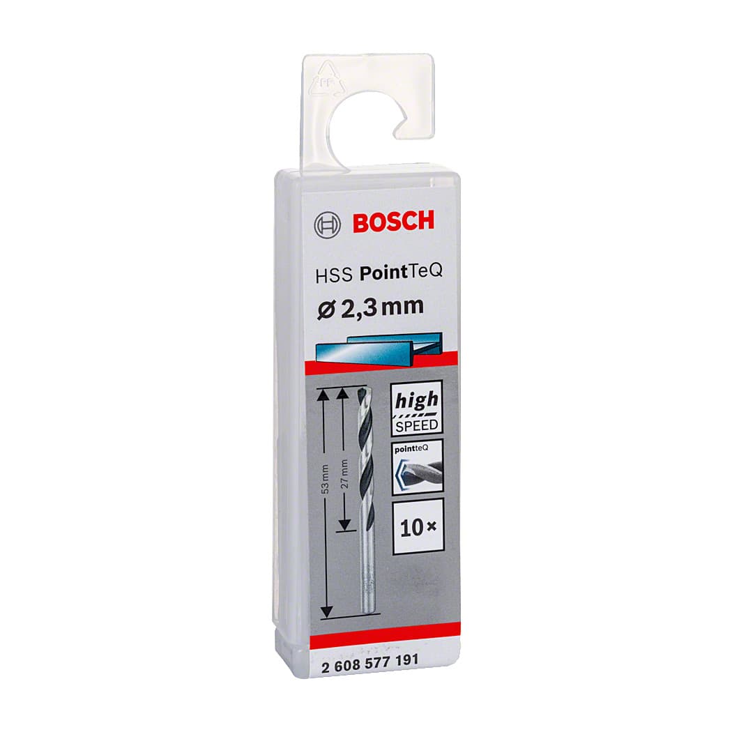 Bosch 2.30 mm HSS Metal Drill Bits PointTeQ Range (Pack of 10 Pcs), 2 608 577 191