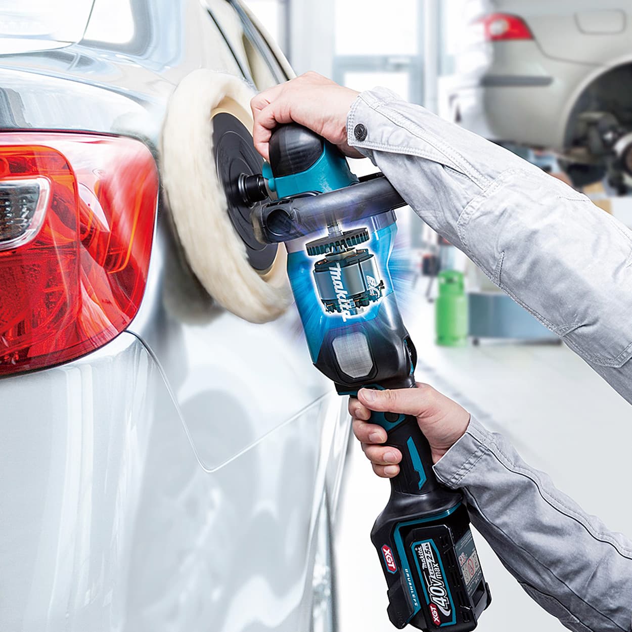 Makita 40V Max XGT BL 180 mm (7") Cordless Polisher with Rapid Charger & 1 Pcs 4.0Ah Batteries, PV001GM101
