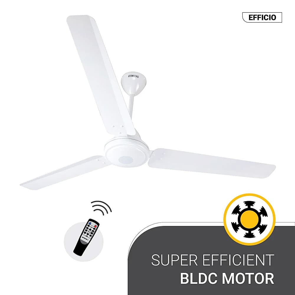 Atomberg Efficio 1400 mm Energy Efficient Ceiling Fan With BLDC Motor & Remote (White)