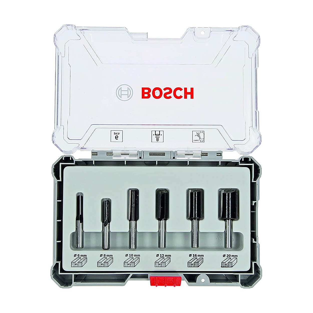Bosch 8 mm shank Straight Router Bit Set (Pack of 6 Pcs), 2 607 017 466