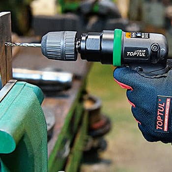 Toptul 3/8 Inch Keyless Chuck Reversible Air Drill, KAQA1220