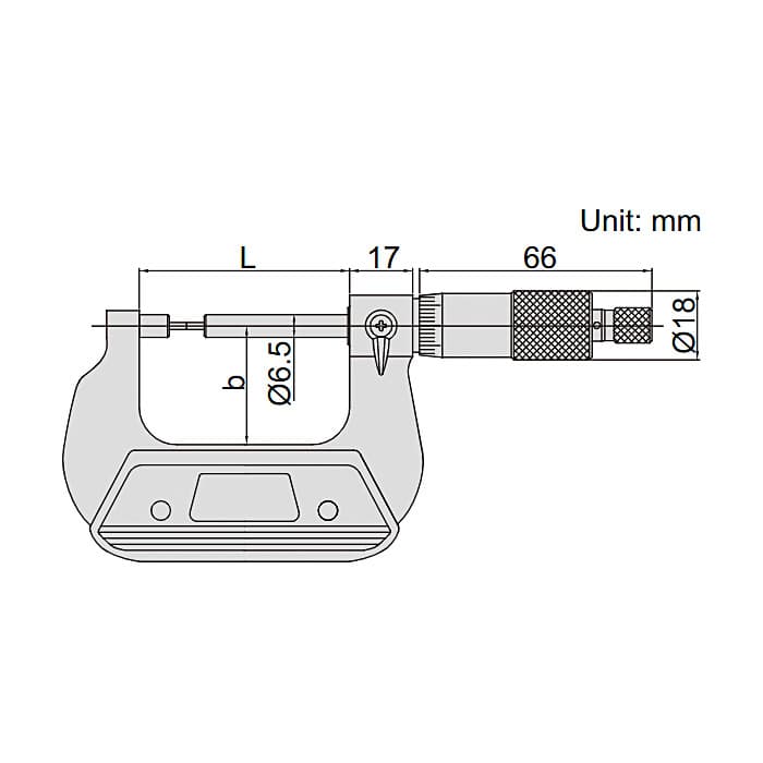 Insize 0 - 25 mm Spline Micrometer, 3233-25BA