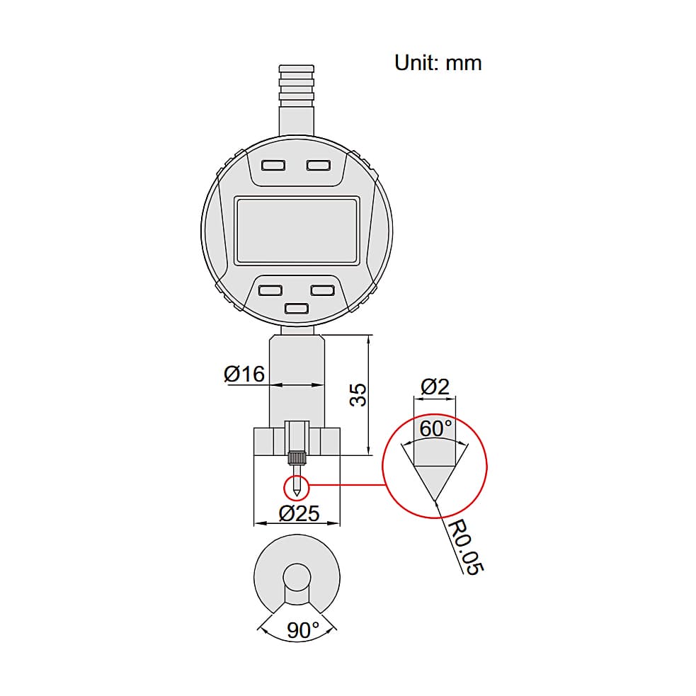 Insize 0 - 12.7 mm Digital Surface Profile Gauge, 2844-10