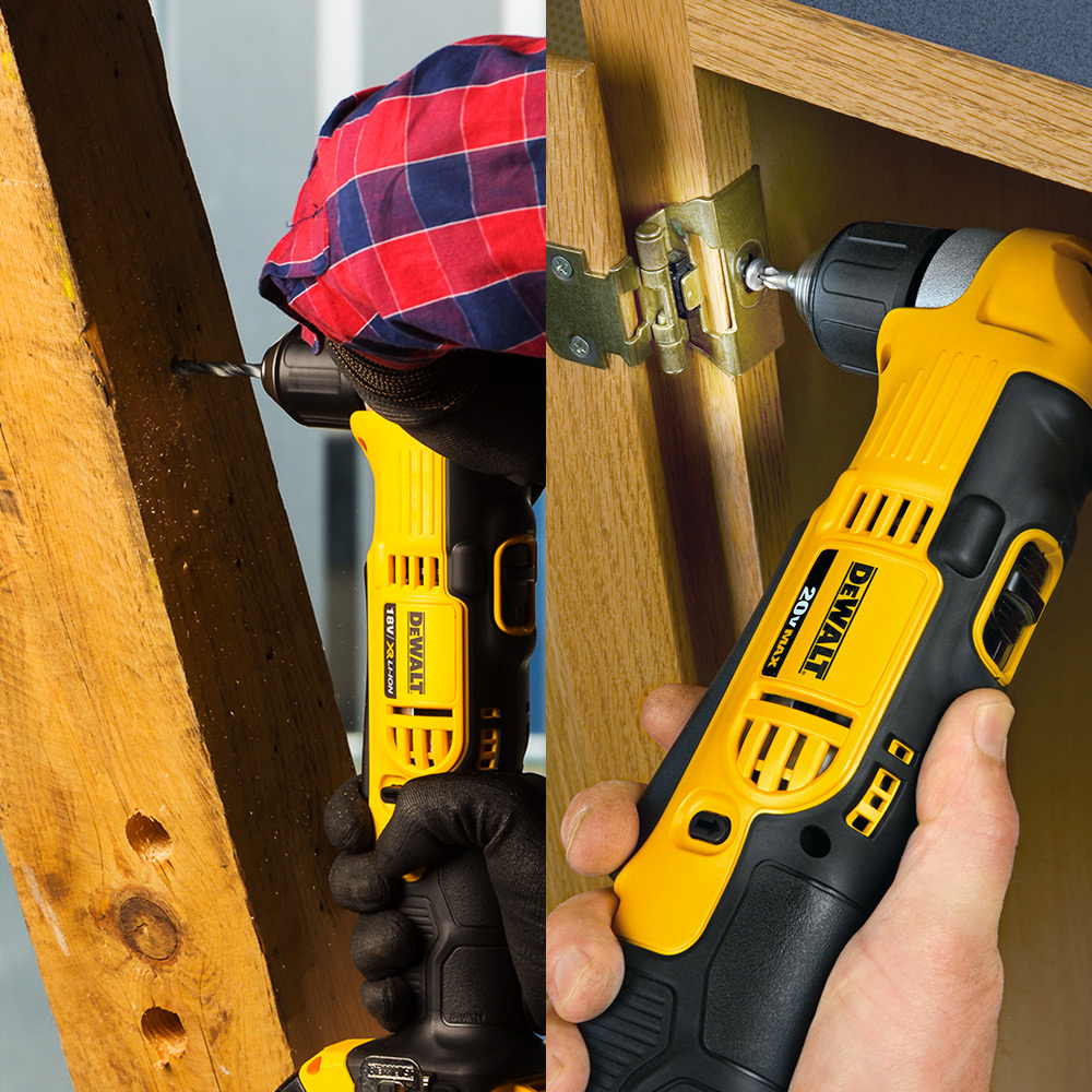 Dewalt 18V / 10mm XR Li-ion Cordless Right Angle Drill Driver 1x1.5 Ah Battery Included, DCD740C1-QW