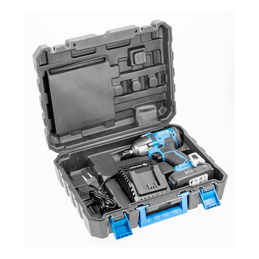 Hogert 20V / 2.0 Ah Cordless Impact Wrench With Battery & Charger, HT2E200
