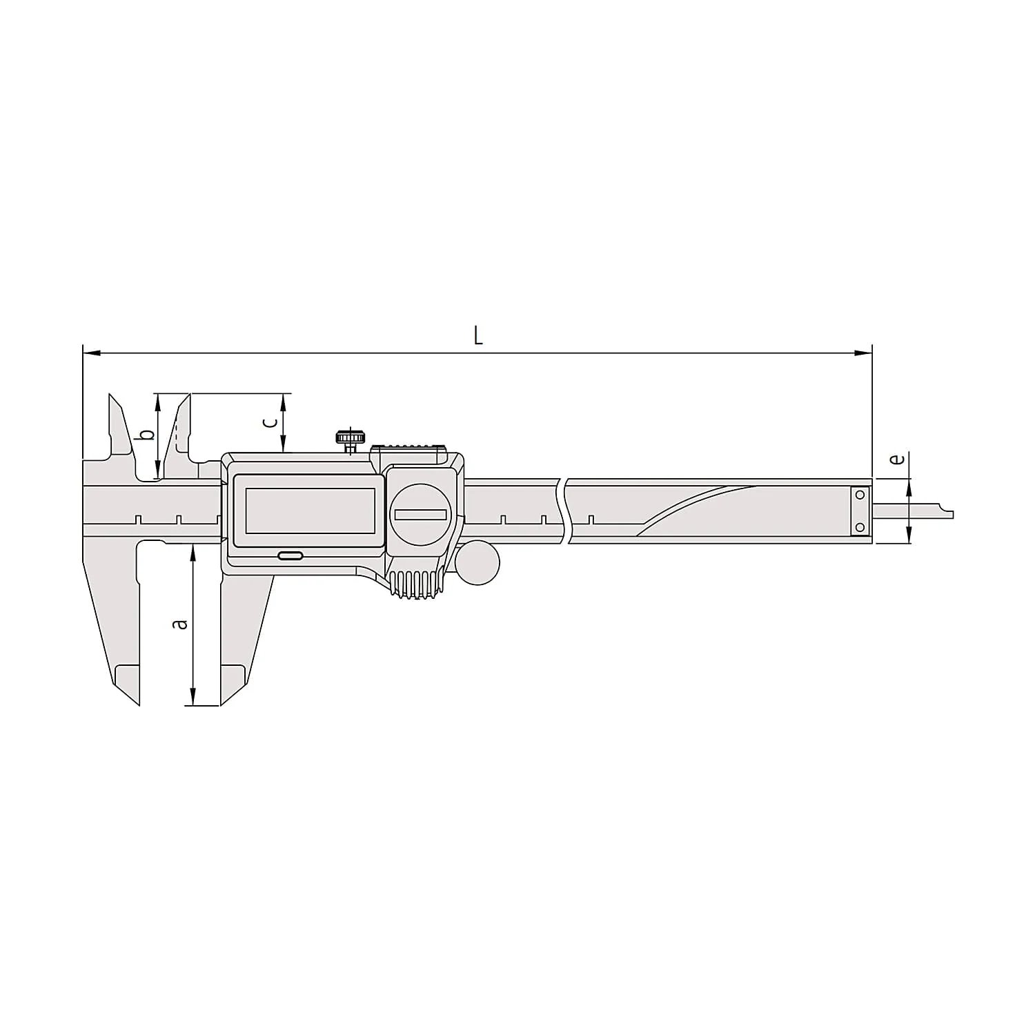 Mitutoyo 0 - 150 mm Absolute Digital Caliper with Data Output without Thumb Roller (IP67 Coolant-Proof), 500-716-20