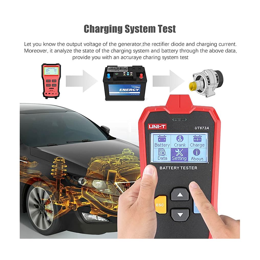 UNI-T 12V Digital Battery Tester, UT673A