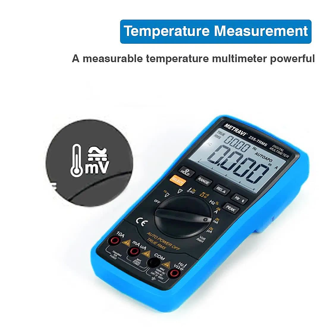 Metravi 4-1/2 Digits / 1000V Digital TRMS Multimeter, 23S-TRMS