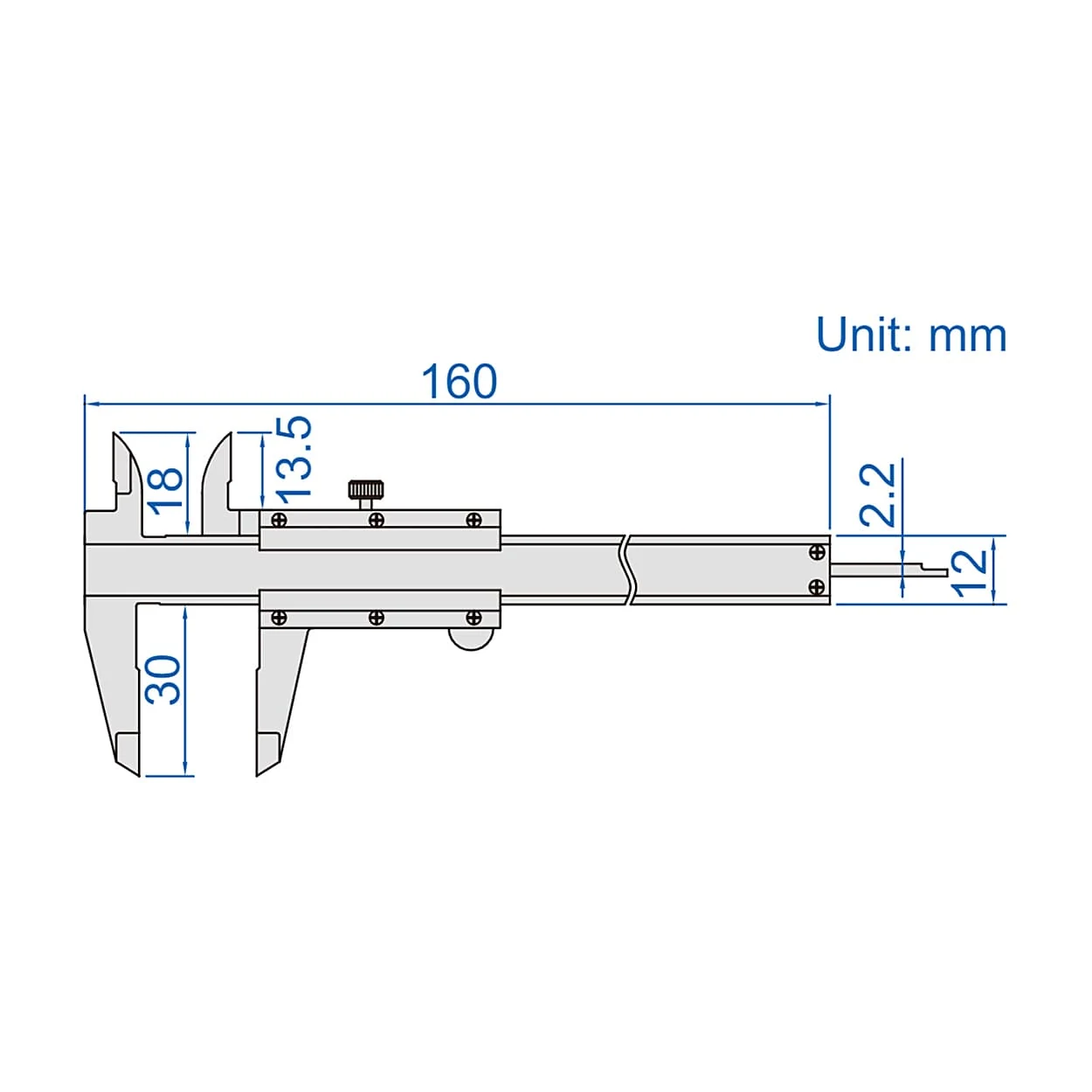 Insize 100 mm / 4 inch Mini Vernier Caliper, 1201-1003