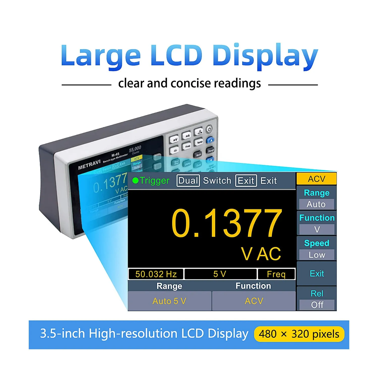 Metravi 5 Digit / 55000 Counts Bench-type Digital Multimeter, M-45