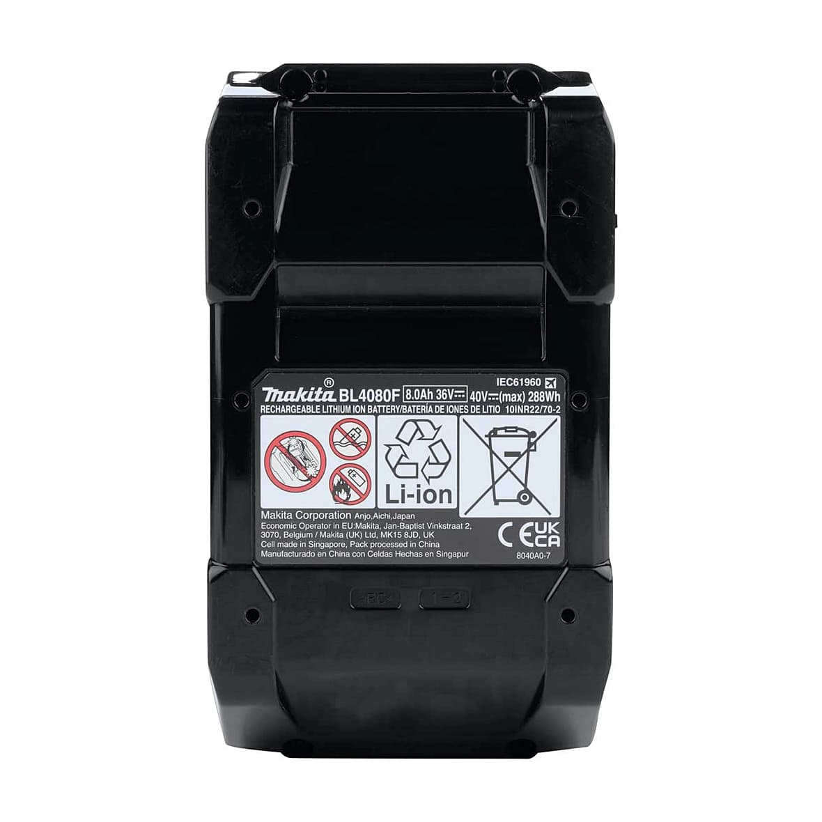 Makita 40V max XGT 8.0Ah Li-Ion Battery, BL4080F