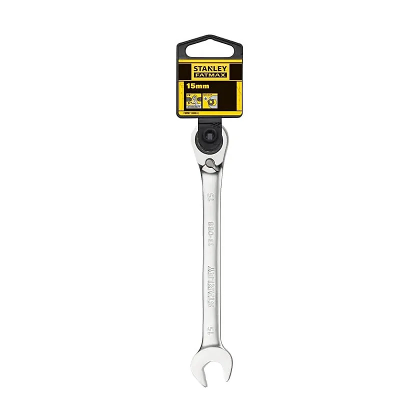 Stanley 15 mm Fatmax Anti-Slip Reversible Combination Ratchet Wrenches, FMMT13088-0