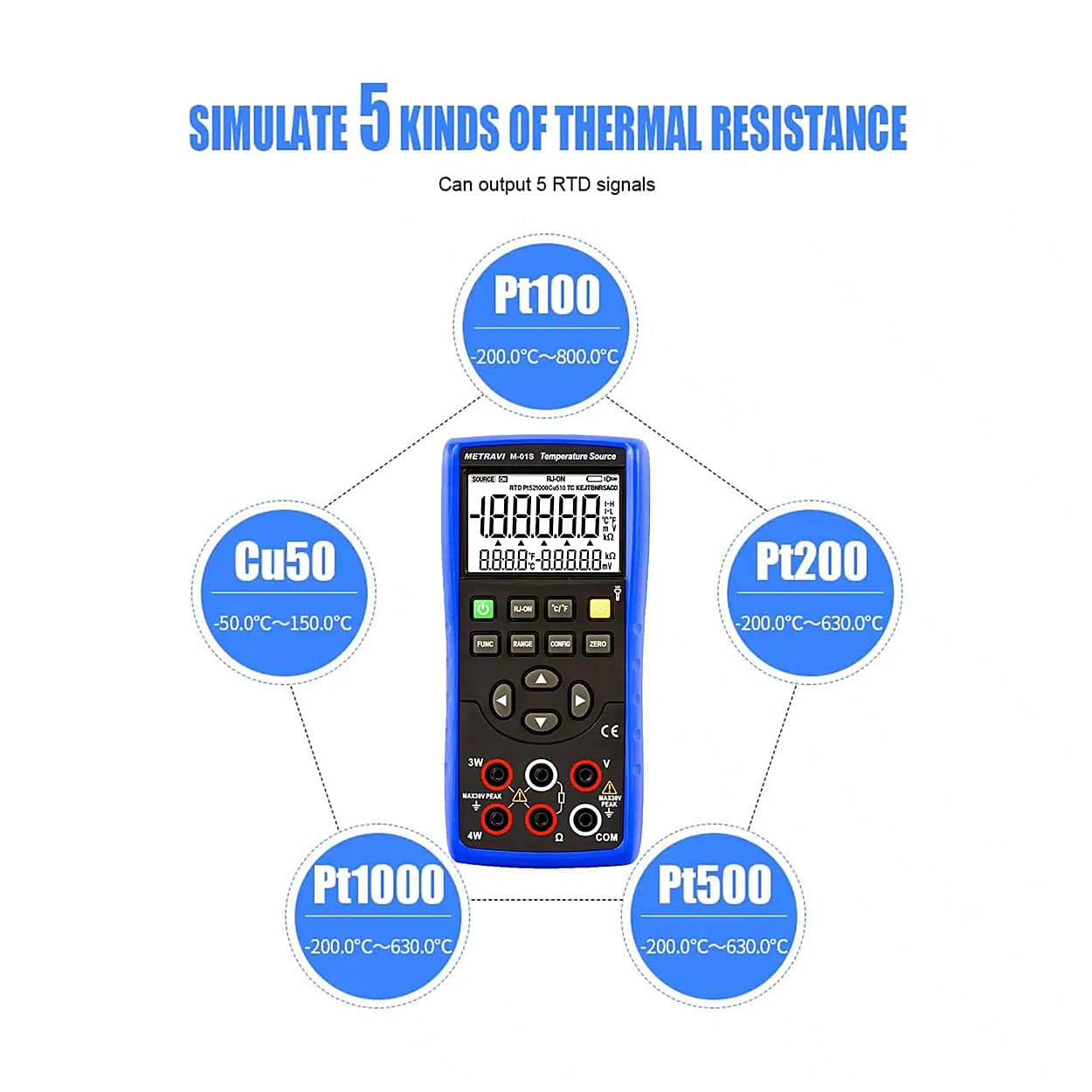 Metravi 6 Digit 0.05% Accuracy mV Thermocouple & RTD Source Calibrator, M-01S