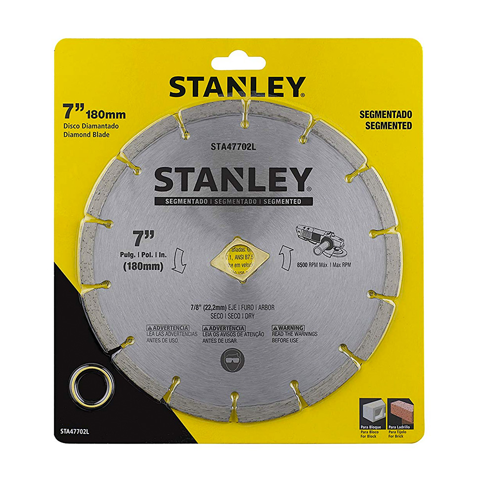 Stanley 7 inch / 180 mm Segmented Diamond Cutting Blade For Concrete & Masonary, STA47702L-IN
