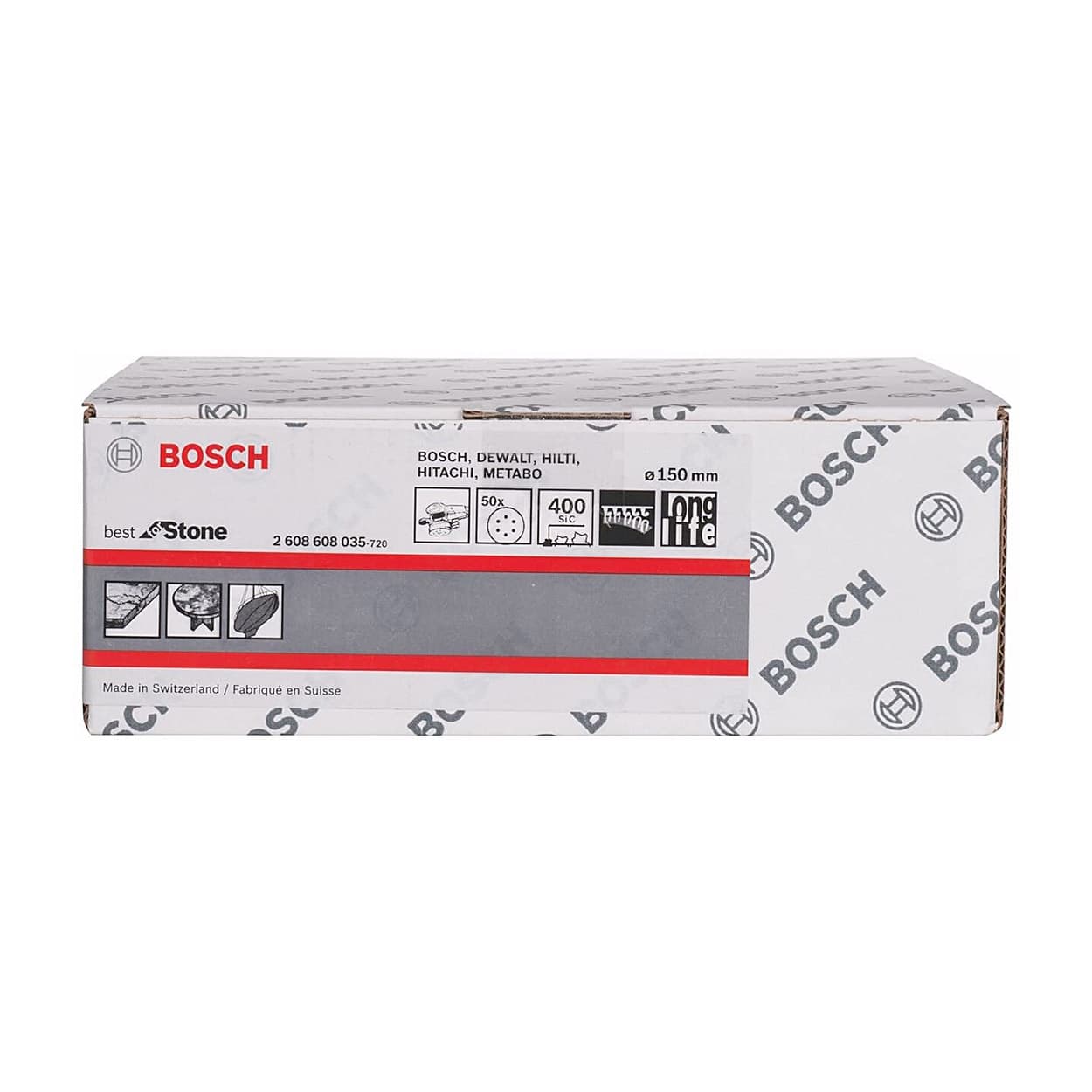 Bosch 150 mm / 400 Grit Sanding Sheet for Random Orbital Sander (Pack of 50 Pcs), 2 608 608 035