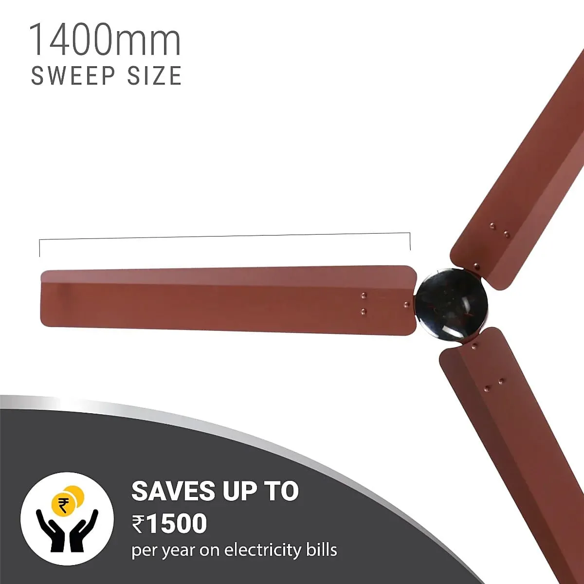Atomberg Renesa 1400 mm Energy Efficient Ceiling Fan With BLDC Motor & Remote (Matt Brown)