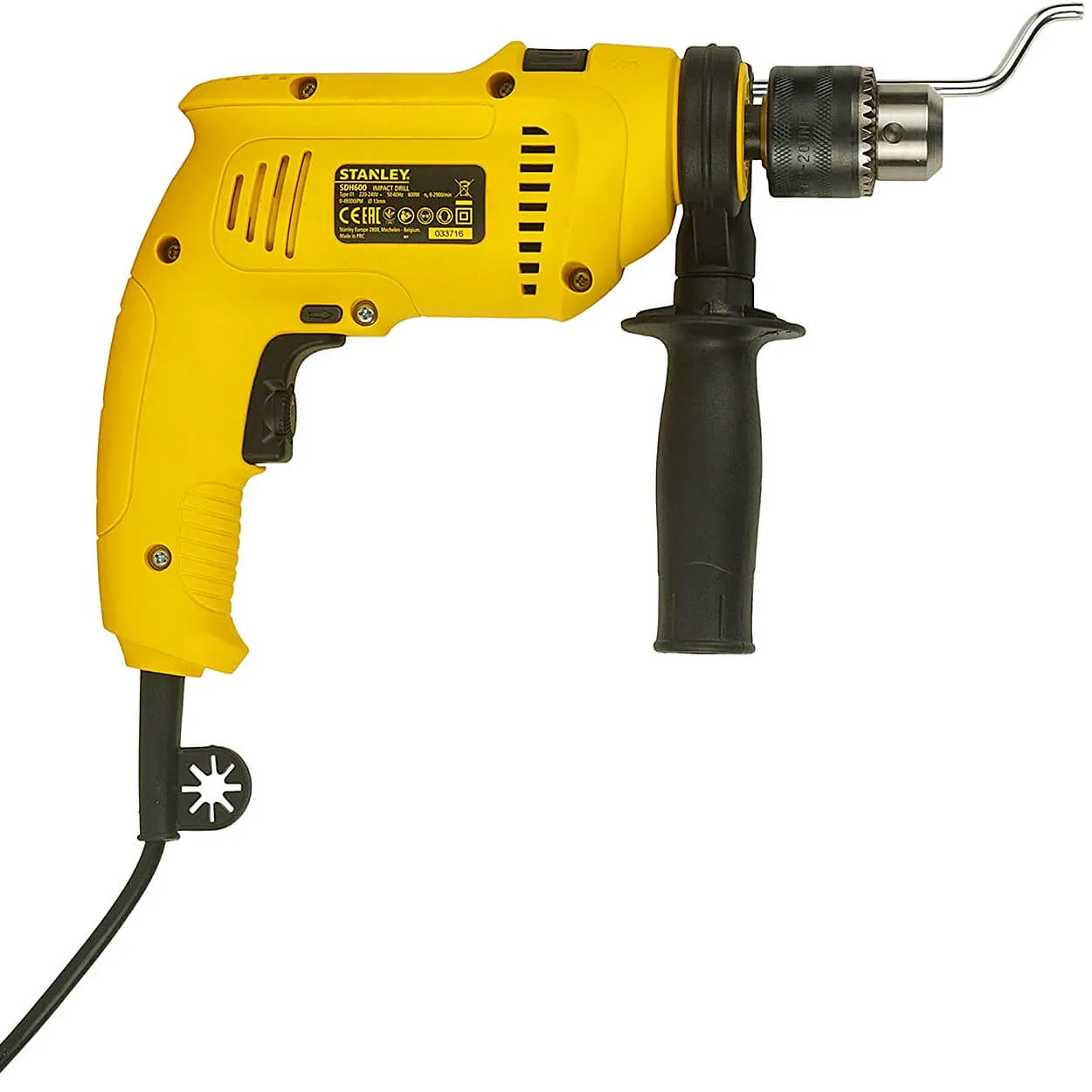 Stanley 13 mm / 600W Hammer Drill Machine & Hand Tools Kit For Home, DIY & Professional Use (120-Pieces), SDH600KP
