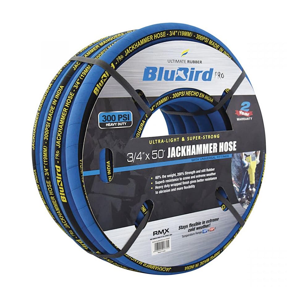 BluBird 15 Mtr / 19 mm Double Braided Air Hose with Jack Hammer Fittings, ZA1915-JH