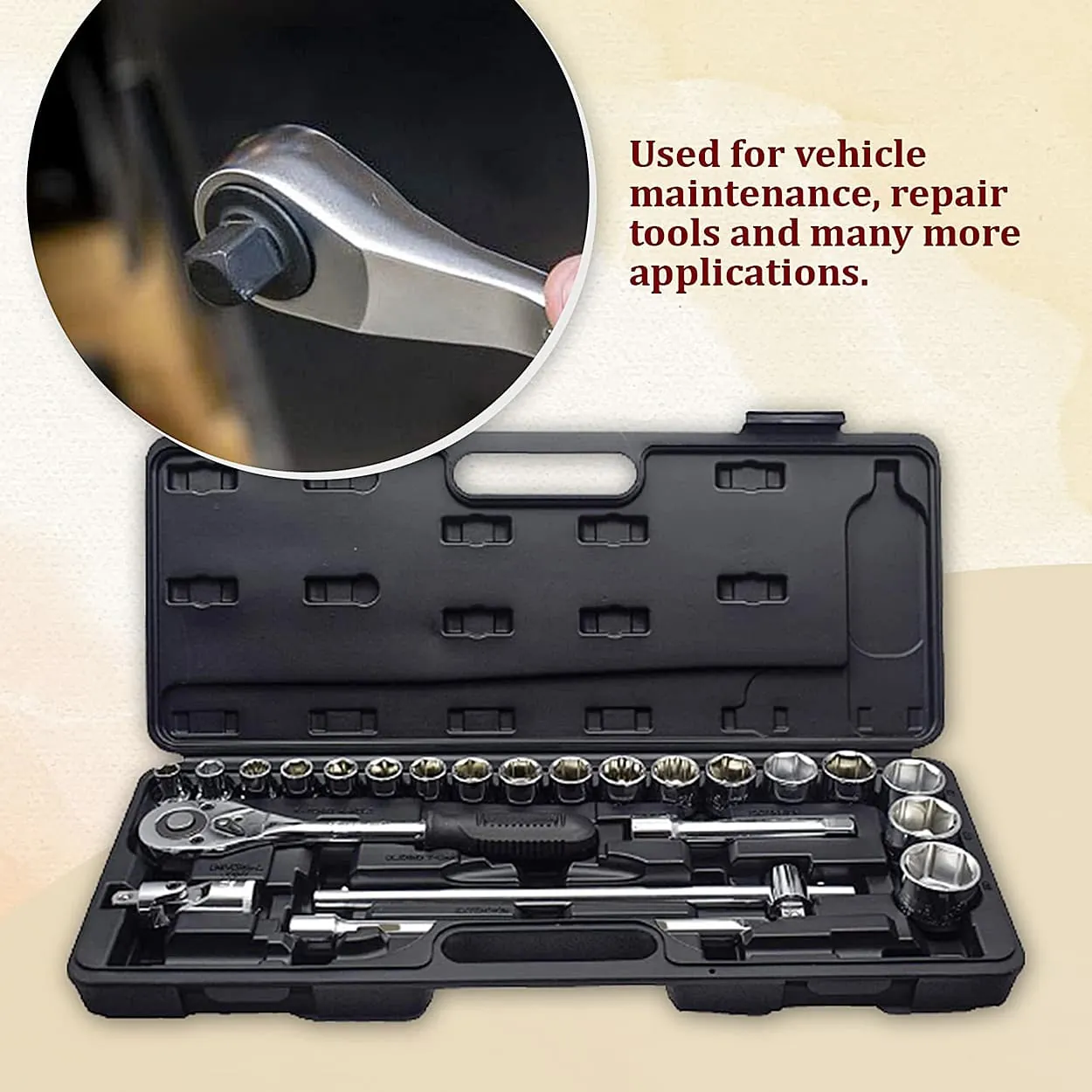 Venus 23 Pcs 1/2 Inch Sq. Drive Cold Forged Socket Set, S-23BM