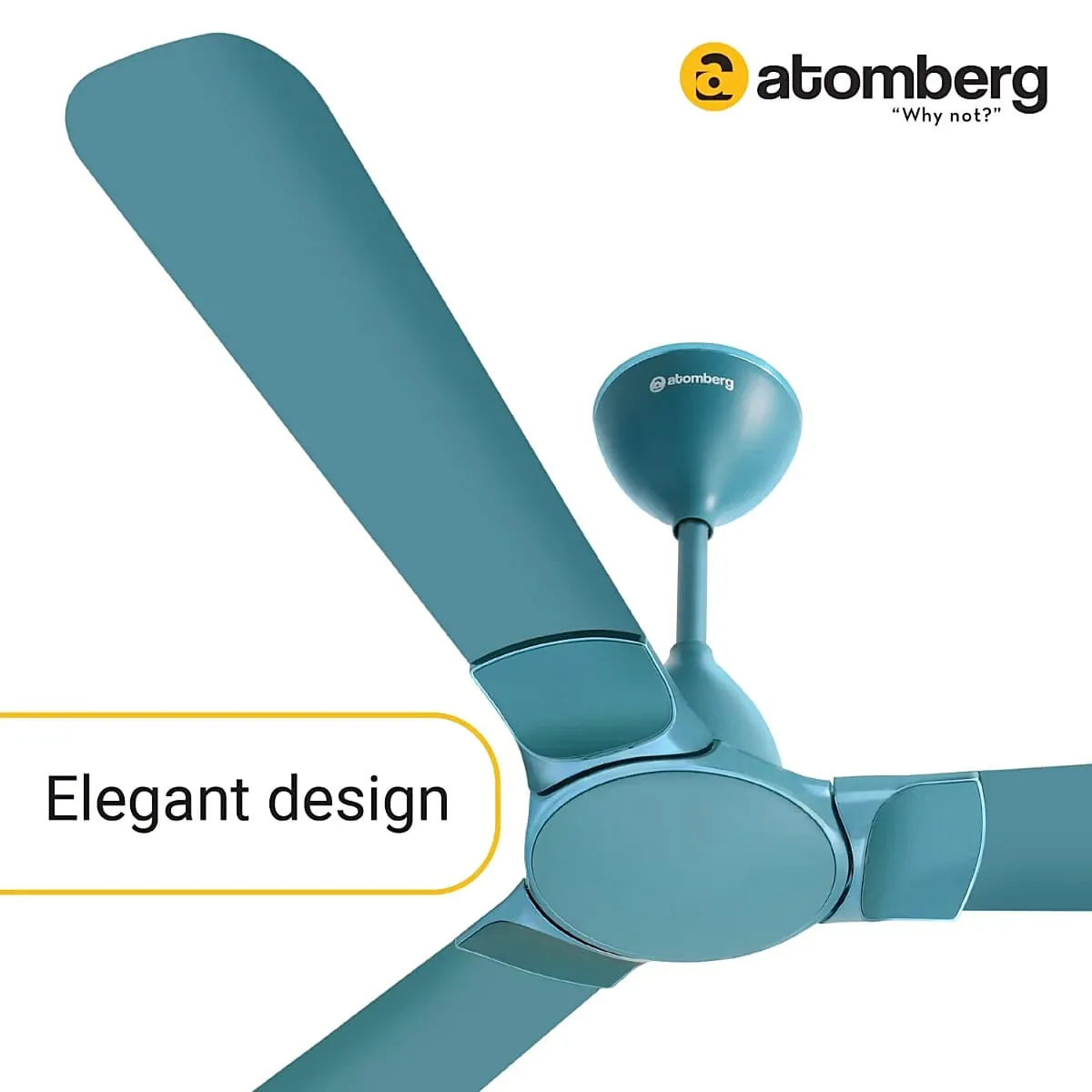 Atomberg Erica 1200 mm Regular Ceiling Fans With BLDC Motor & Remote (Aegean Blue)