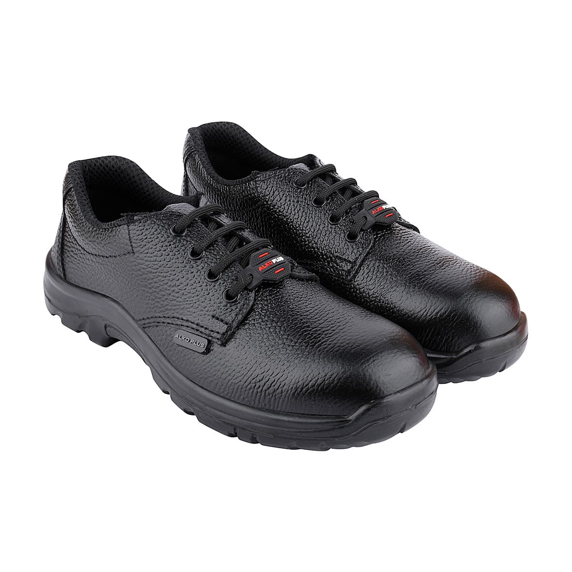 Alko Plus Low Ankle Buff Leather Safety Shoe with PU Single Density Sole - Steel Toe (Black), APS 1151