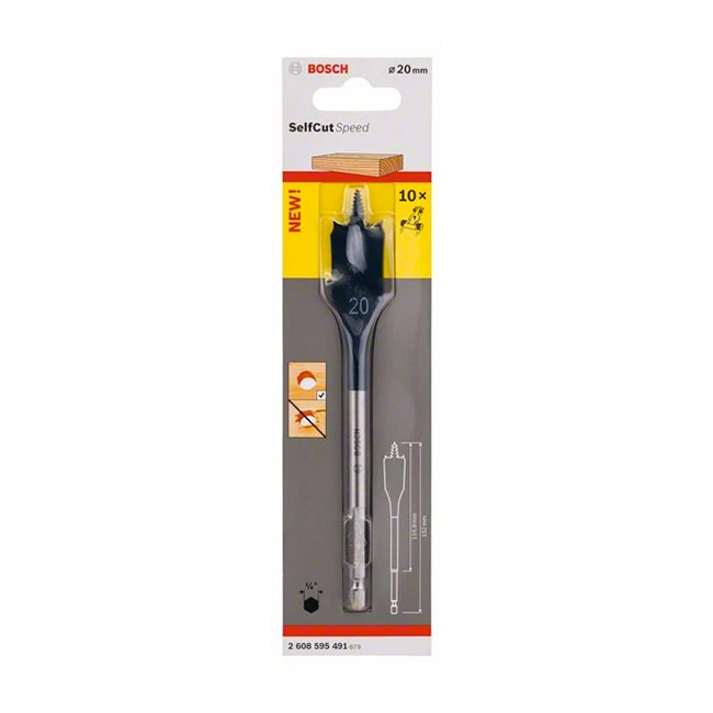 Bosch 20 mm Wood Spade Bit For Self Cut, 2 608 595 491