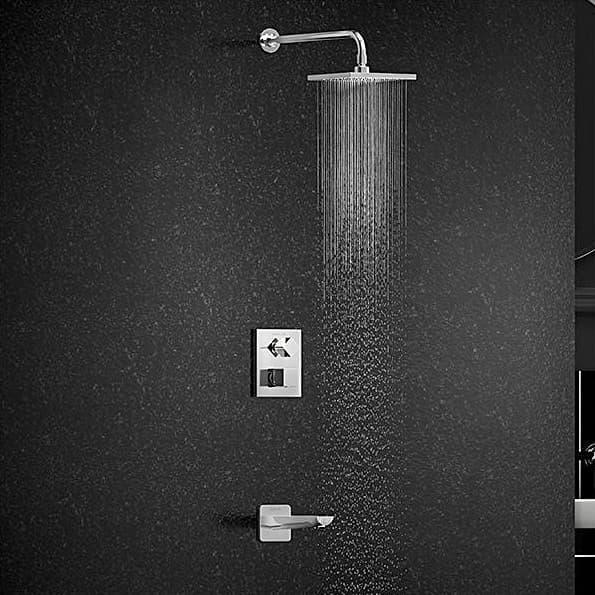 Kohler Autosense 235+ Geometric Thermostatic Recessed Bath & Shower Square Trim In Polished Chrome Finish, K-20742IN-9FP-CP