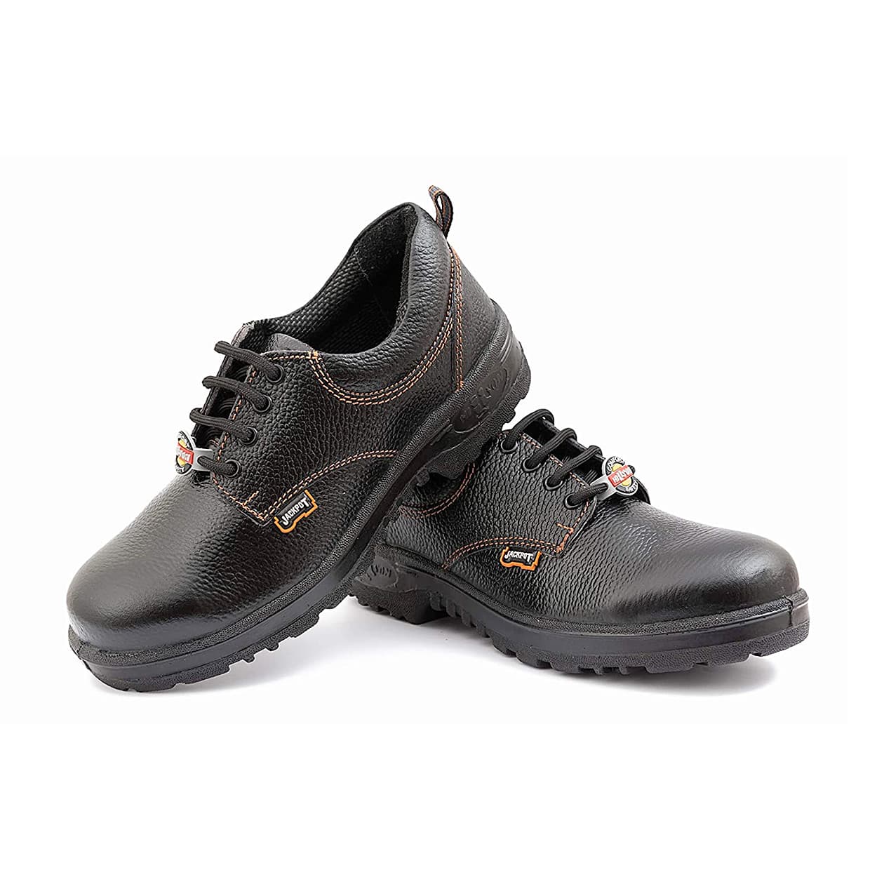 Hillson ISI Marked Single Density Leather Jackpot Safety Shoes - Steel Toe (Black)