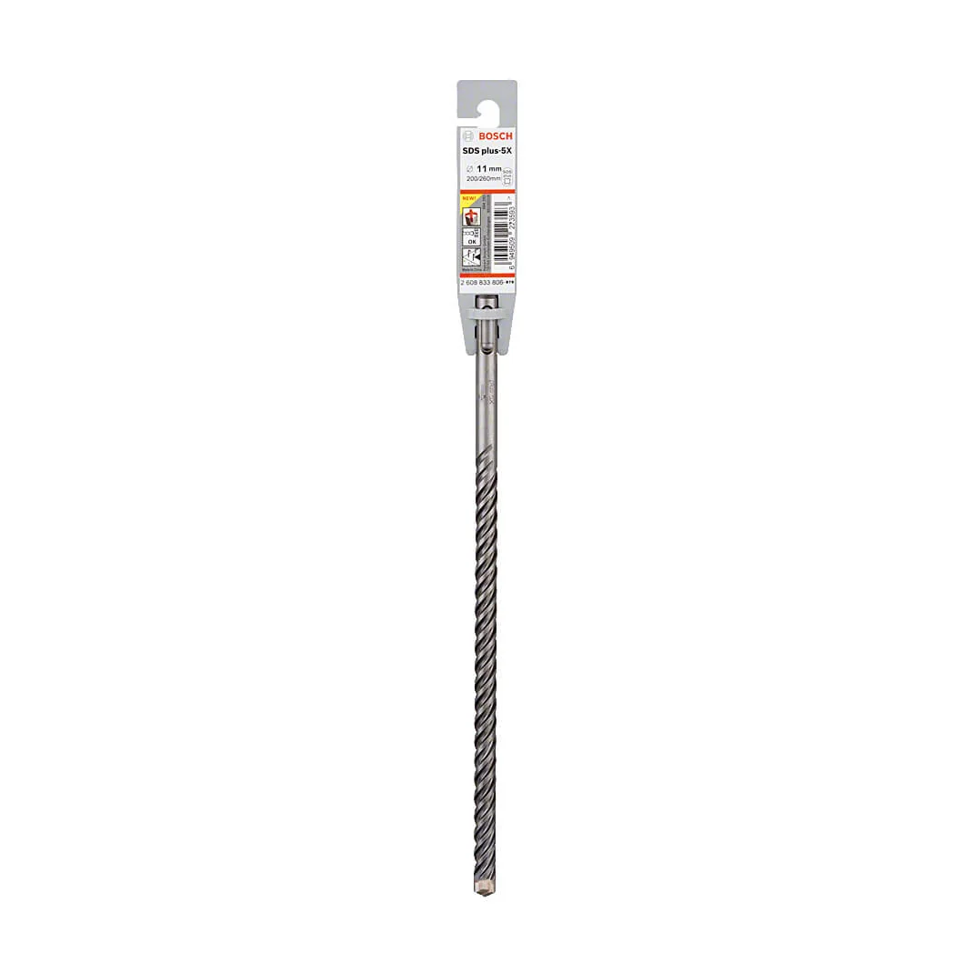 Bosch 11 x 200 x 260 mm SDS Plus-5X Hammer Drill Bits, 2 608 833 806