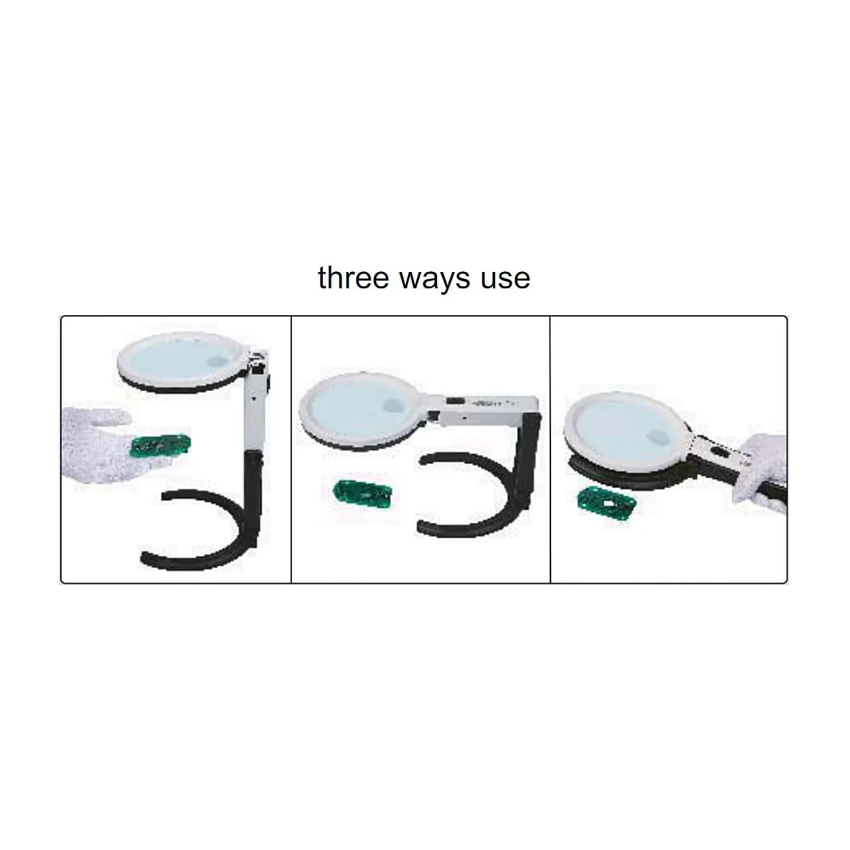 Insize Three Ways Magnifier With Illumination, 7512-1