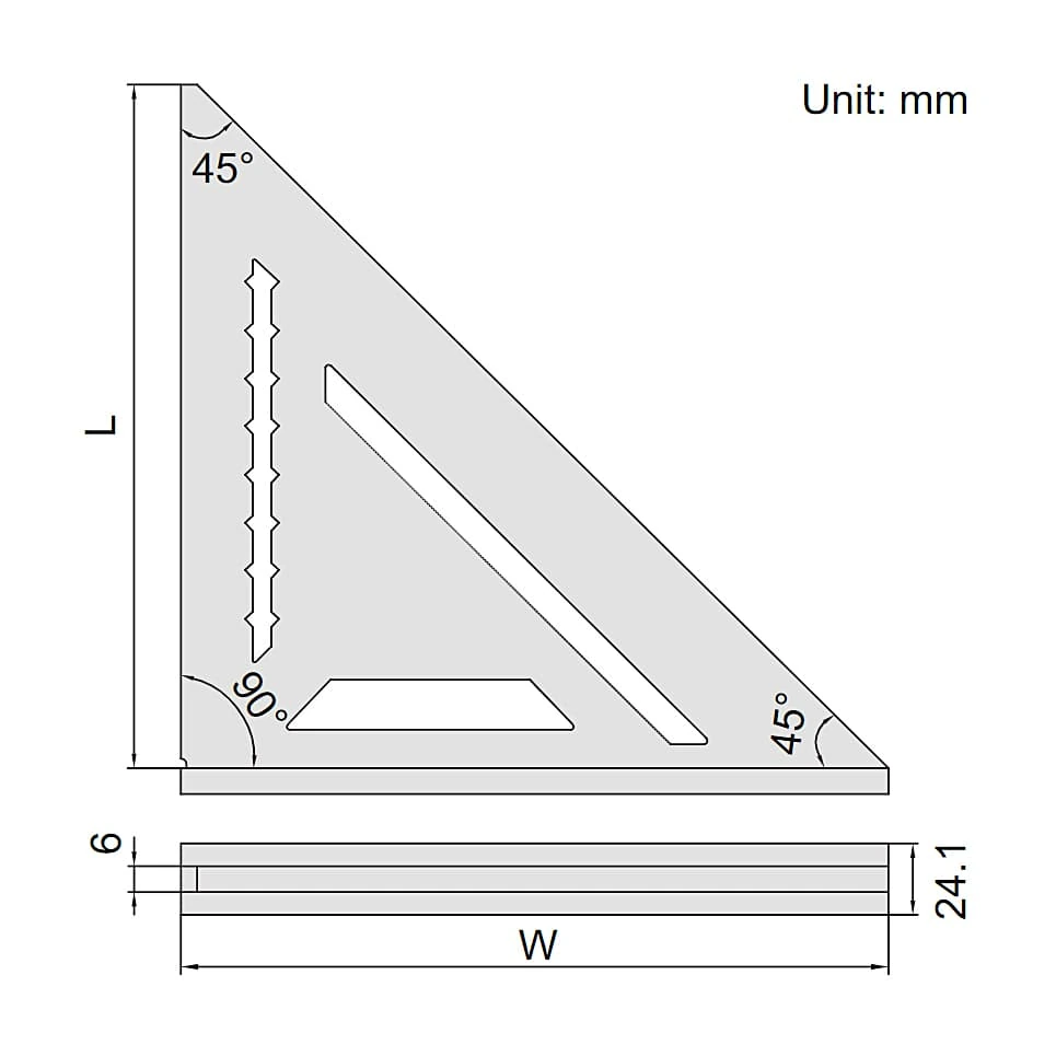 Insize 180 mm / 7 inch Plastic Angle Square, 2282-180