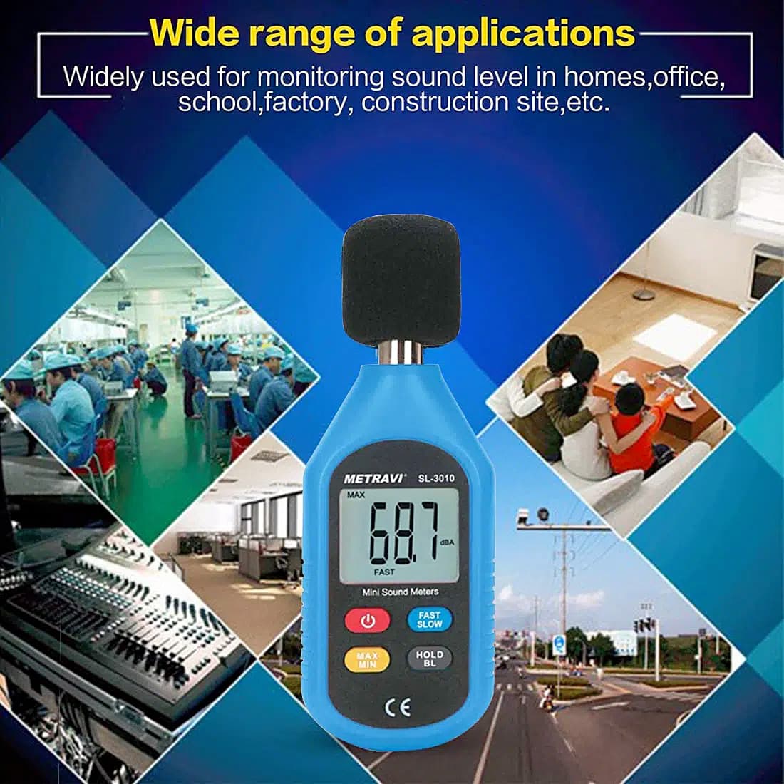 Metravi 4 Digits Digital Sound Level Meter, SL-3010