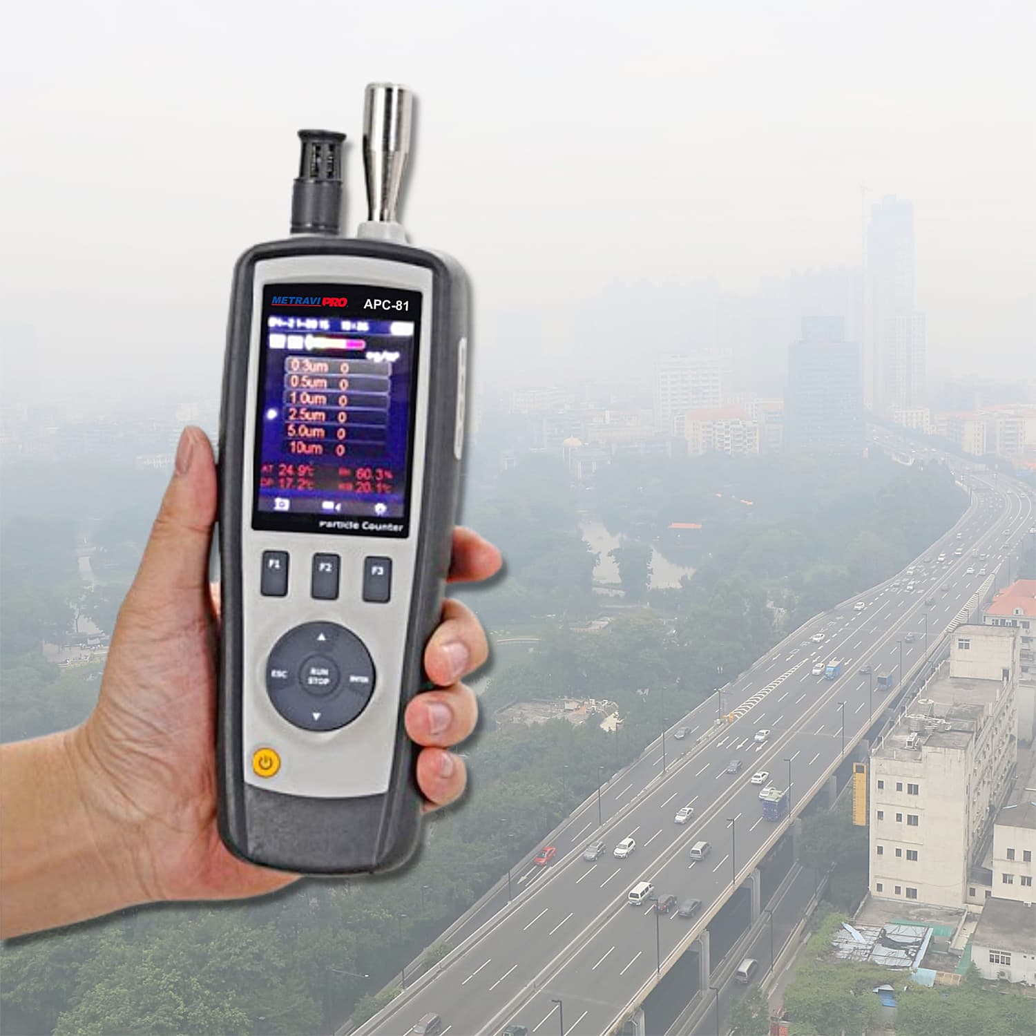 Metravi Pro Air Particle Counter (Measure Up To 6 Channels of Particle Sizes), APC-81