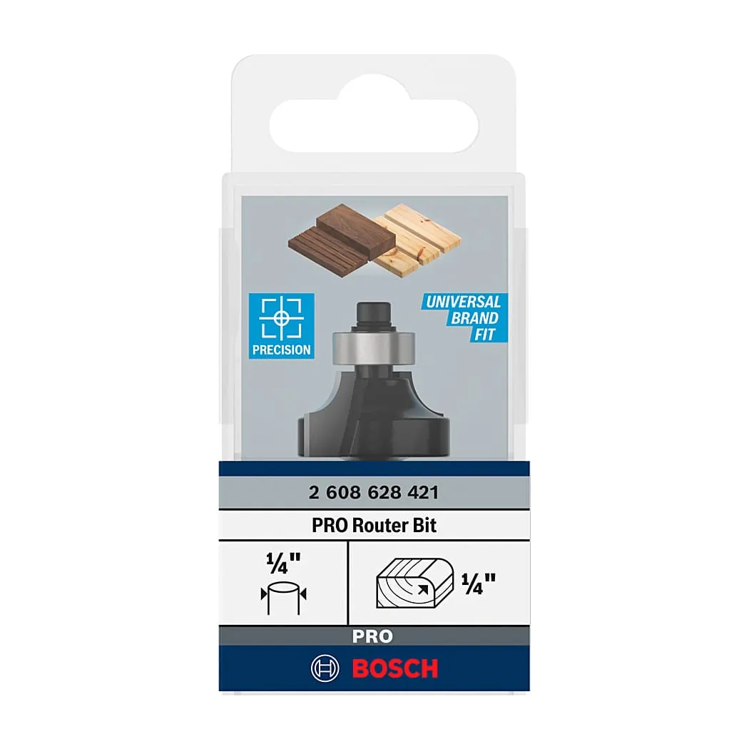 Bosch 1 inch Pro Router Bit (Rounding Over Bit), 2 608 628 421
