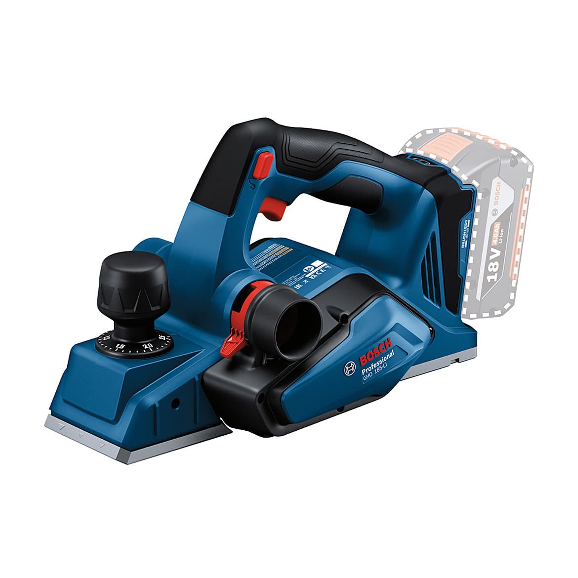 Bosch 18V / 0 - 2.6 mm Professional Cordless Planer (Bare Tool), GHO 185-LI
