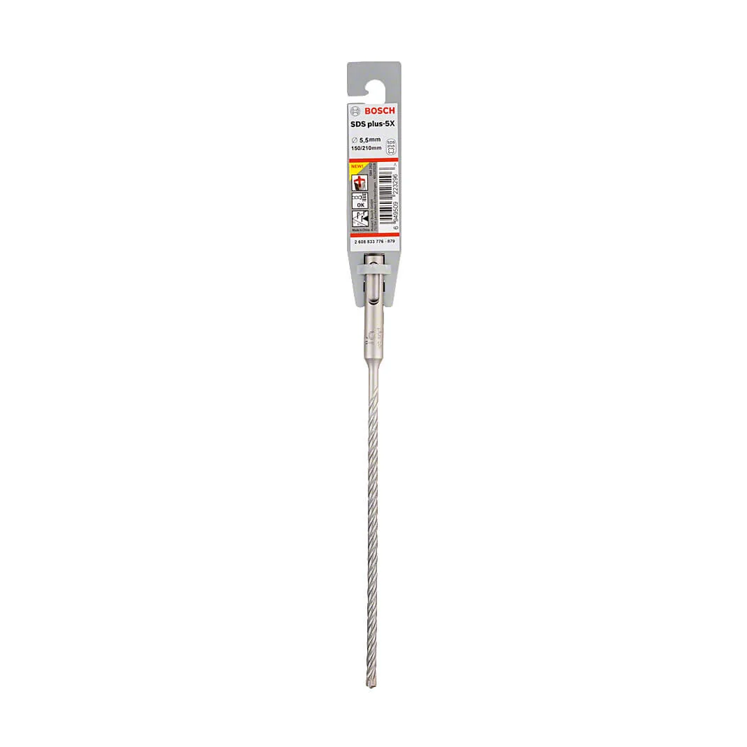 Bosch 5.50 x 150 x 210 mm SDS Plus-5X Hammer Drill Bits, 2 608 833 776