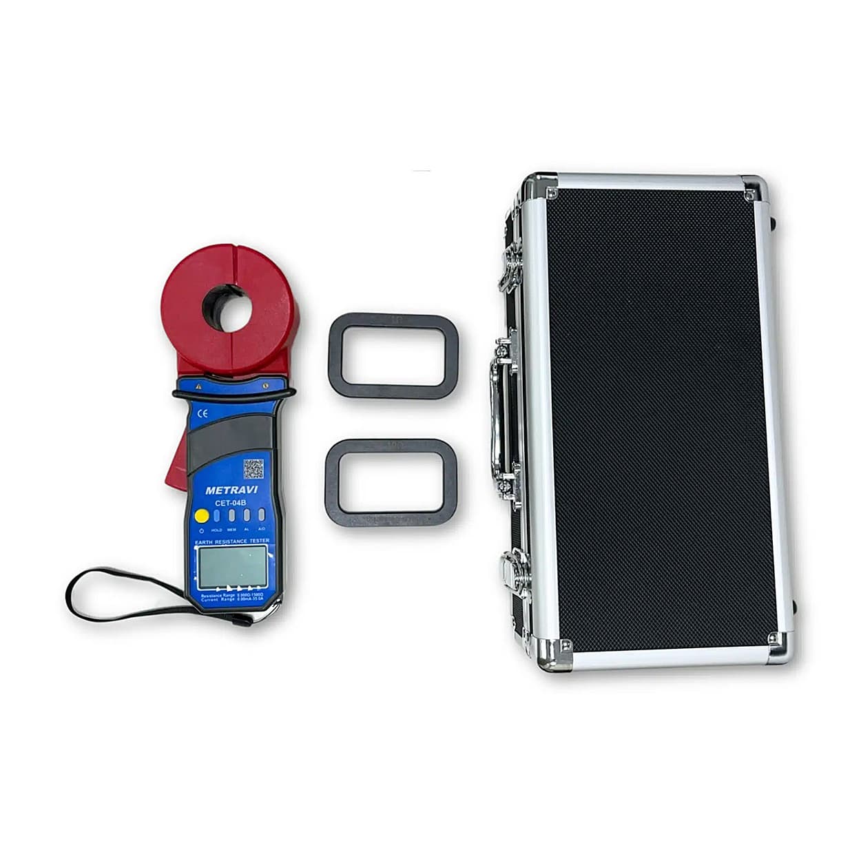 Metravi 4 Digits / 0.01Ohm - 1500Ohm Clamp-On Earth & Ground Resistance Tester With Bluetooth (Leakage Current Measurement Up To 35A), CET-04B