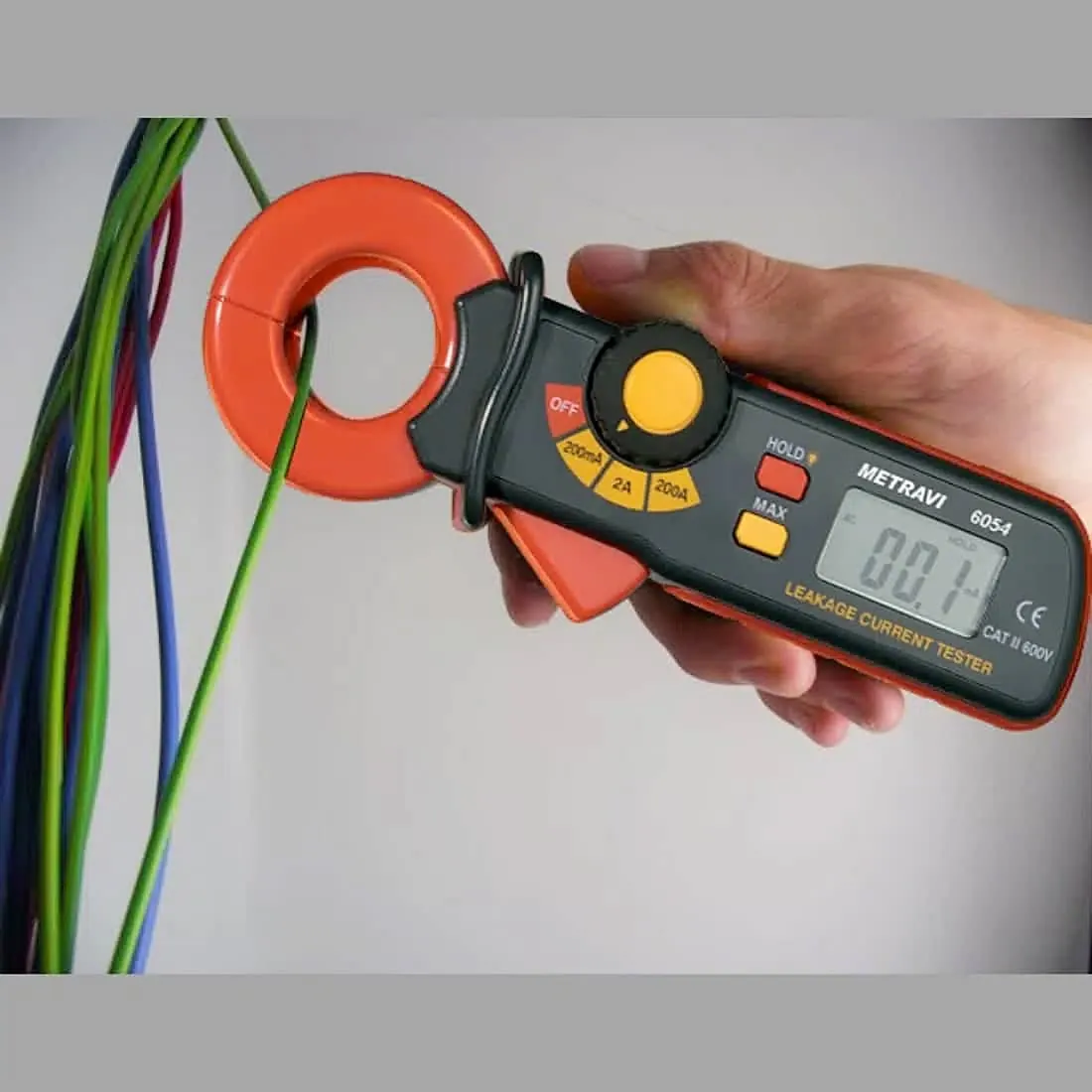 Metravi 3-1/2 Digit / 30 mm Digital AC Leakage Current Clamp Meter, DT-6054