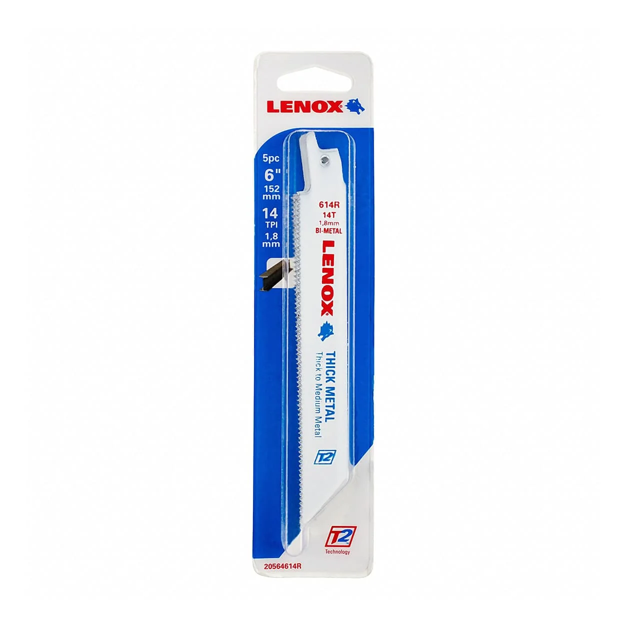 Lenox 152 mm / 6 Inch Metal Cutting Reciprocating Saw Blades (14 TPI) (Pack of 5 Pcs), 20564614R